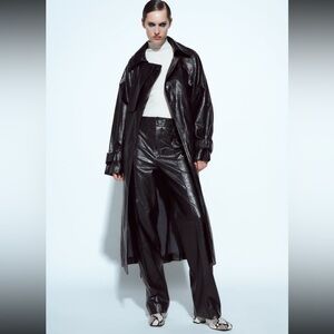 Zara faux leather trench with belt